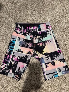 Calvin Klein Performance Multicolor Palm-Print Bike Shorts